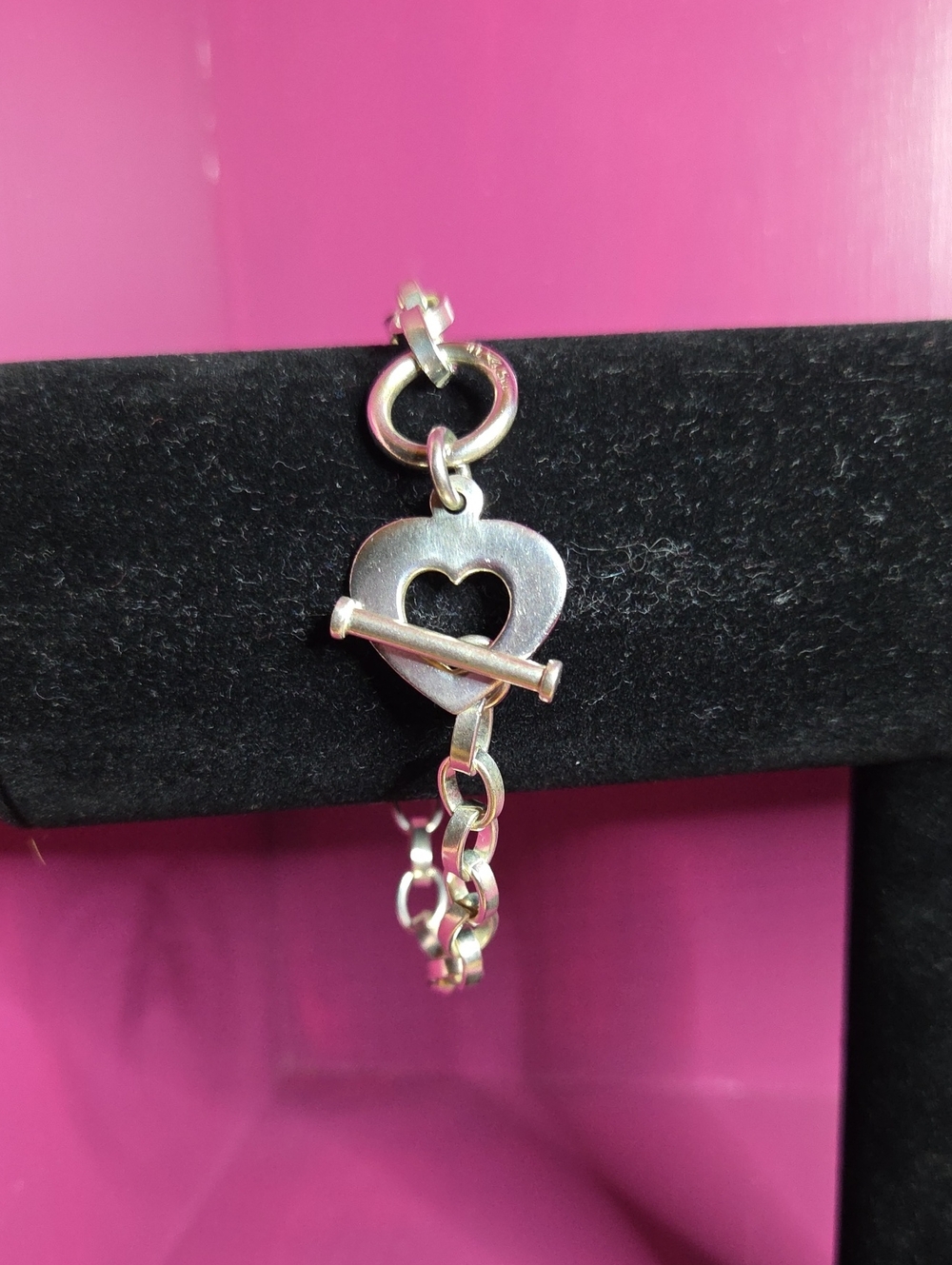 Retired Silpada Sterling Silver "Straight From Our Heart" Toggle Bracelet B0992